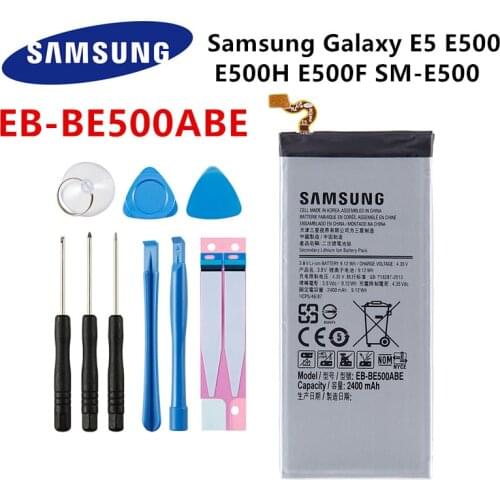 SAMSUNG Orginal EB-BE500ABE Replacement 2400mAh Battery For Samsung Galaxy E5 E500 E500H E500F SM-E500 phone Batteries+Tools