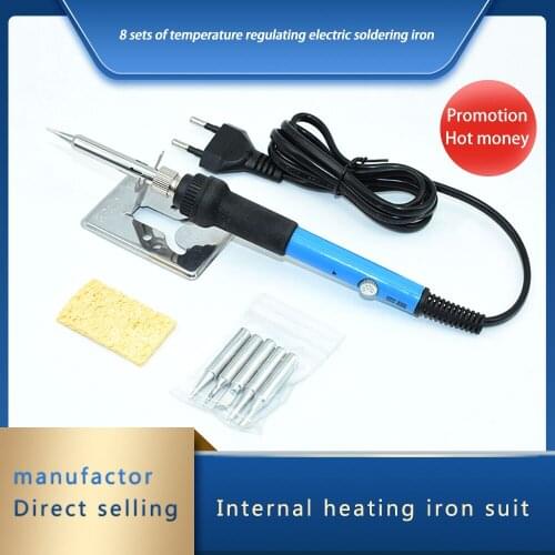 Soldering Iron EU US Plug 110V 220V 60W Thermostatic Electric Mini Solder Iron Station With 6pcs Soldering Tip Solder Wire Rosin