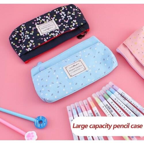 Pen bag large capacity canvas pencil case literary pencil bag storage box pencil bag insert pencil bag simple female hipster