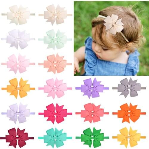 1 piece 3.2Inch Hair Bows Elastic Baby Headband Hair Band for Girls kids Boutique Turban New Handmade Headwear Hair Accessories
