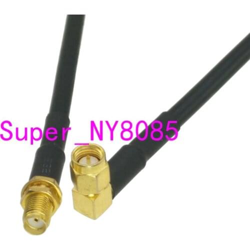 RG58 SMA Female Jack Bulkhead to SMA Male plug Right angle RF Jumper pigtail Cable 6inch~20M