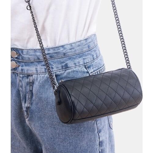 Genuine Leather Ladies Crossbody Bag Luxury Handbags Women Shoulder Bags Designer Messenger Bag Female Cylinder Bags Purse