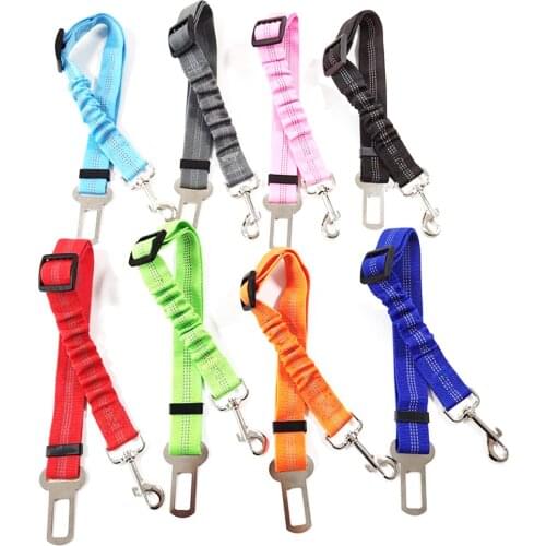 Dog Reflective Nylon Retractable Elastic Bulldog Puppy Vehicle Car Safety Lever Auto Traction Rope Leash Pet Supplies Seat Belt