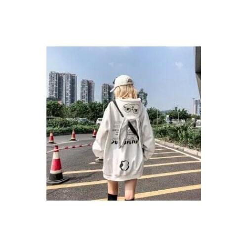Japanese cartoon girl cute hoodie sweater women spring and autumn street casual hoody tops couple clothes white hoodies