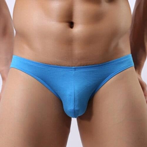 Men Modal Sexy Briefs Thongs Underwear Pouch Bikini Underpants Panties Undies Solid Color Convex Pouch Underpants Gays Underwear