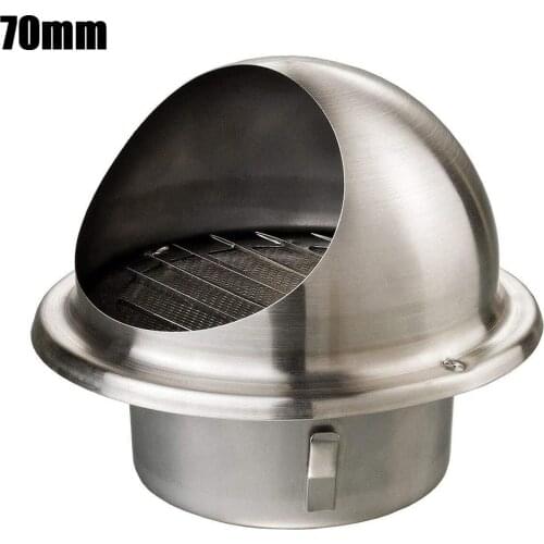 Stainless Steel Rainproof Cap Outlet Vents Round Brushed Bull Nosed External Extractor Wall Vent Outlet