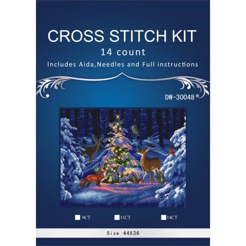 Top Quality Christmas Counted Cross Stitch Kit Woodland Glow Winter Snow Christmas Animals dim 70-08922