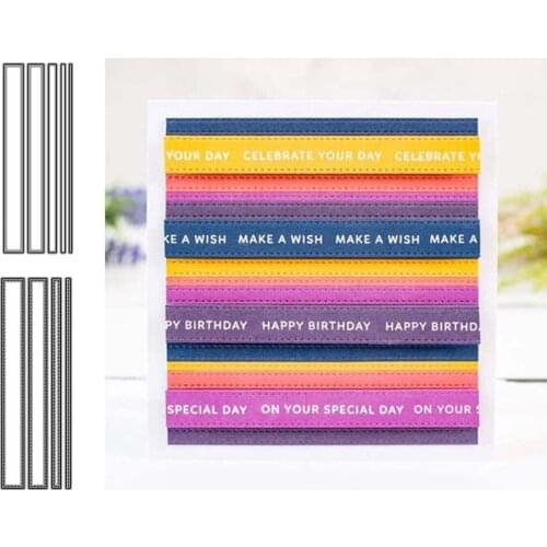 2021 Rectangle Bar Border Metal Cutting Dies Shape for Scrapbooking Craft Die Cut Stencil Card Make Mould Sheet Decor Template