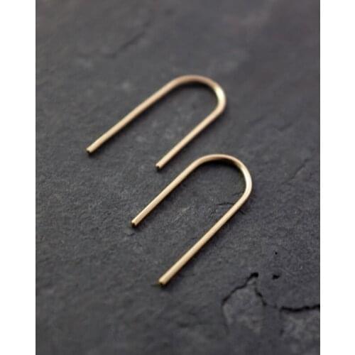 925 sterling silver earrings irregular length U-shaped ear clip ear hook personality female earrings