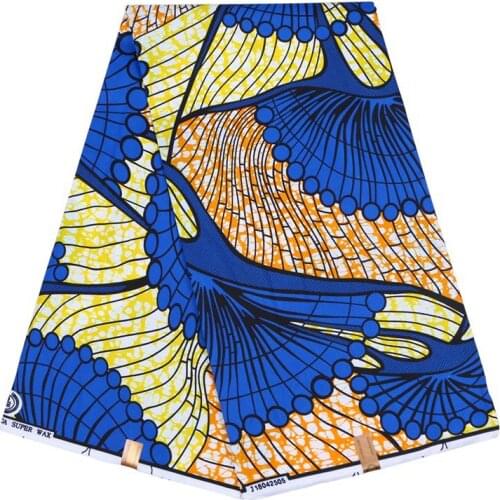 African Polyester Wax Prints Fabric Binta Real Wax High Quality 6 yard African Fabric for Party Dress