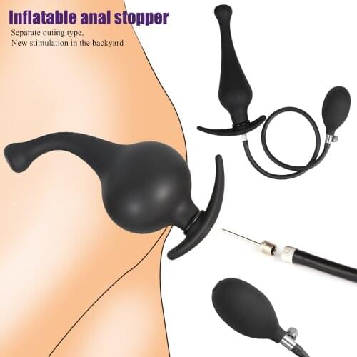 Vagina Anus Expansion Go Out Inflatable Anal Plug Separate Pump Butt Plug Prostate Massage Anal Adult Sex Toys For Men Women