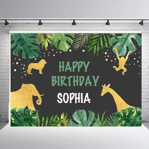 BEIPOTOCustom Backdrop photography background black boy safari animals baby shower Wild birthday party banner photo booth B317