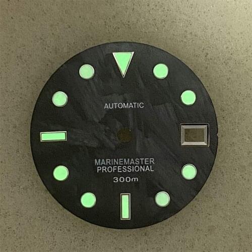 For NH35/4R36 Watch Movement Modification Part 28.5MM Watch Dial w/ Green Luminous