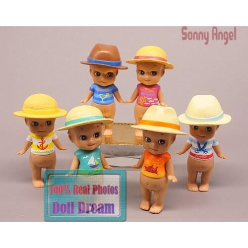 6pcs/set 8cm Sonny Angel Summer series Caribbean Sea version Mini PVC Action Figures Collectible Model Toys