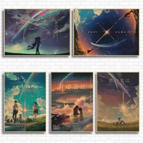 WTQ Canvas Painting NICOLESHENTING Your Name Japanese Anime Posters Retro Poster Wall Decor Wall Art Picture Room Decor
