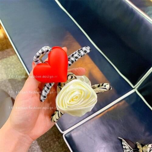 Korean temperament red love catch clip ladies and back head hair catching plate hair clip sweet white flower hair catching