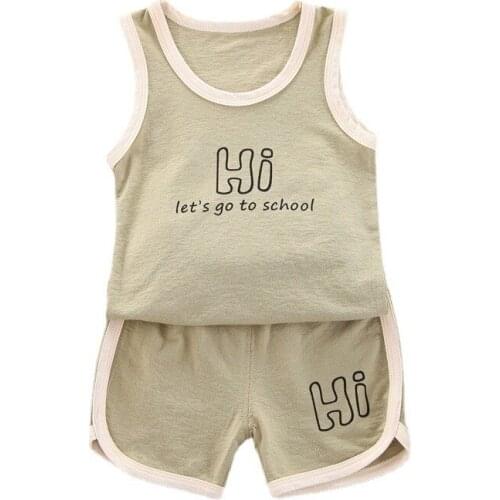 New Summer Baby Girl Clothes Suit Children Boys Casual Cotton Vest Shorts 2Pcs/Sets Toddler Sport Costume Infant Kids Tracksuits