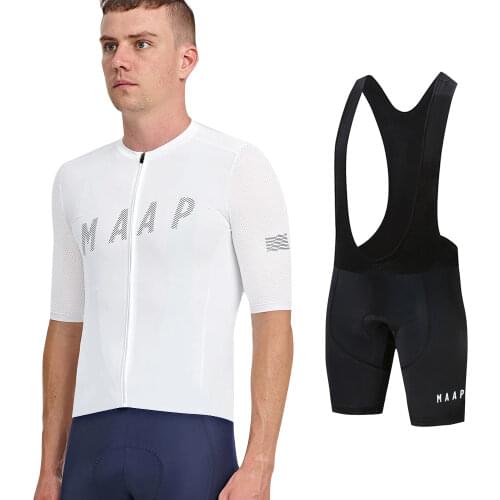 MAAP Summer Male Cycling Jersey Sets Complete Cycling Clothing Men'Road Racing Bike Sleeve Suit Bicycle Bib Short MTB Pants