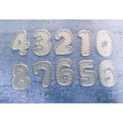 0-9 Numbers Set Metal Cutting Dies 3D DIY Scrapbooking Carbon Sharp Craft Die 97x57mm Photo Invitation Cards Decoration