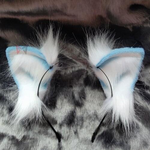 New Blue Cat Ears Hair Hoop Headwear Hand Made Work For KC Cosplay Party Game Costume Accessories Custom Made