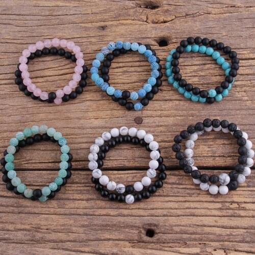 RH Fashion Bohemian Jewelry Accessory Beaded Bracelet 2pc Stack Stone Bracelets Sets by Women Boho Gift Dropship