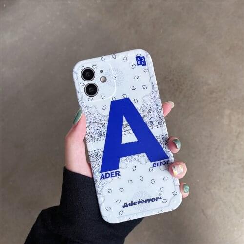 Hot korean stylish brand label ADER letter Phone Case For iPhone 12 Pro 11 Pro XS MAX X XR 7 8 Plus SE 2020 soft silicon Cover