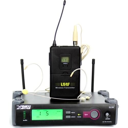 Professional SLX4 Wireless Headworn Microphone Headset Mic For Karaoke KTV Voice Recording Earhook Cordless Bodypack Transmitter
