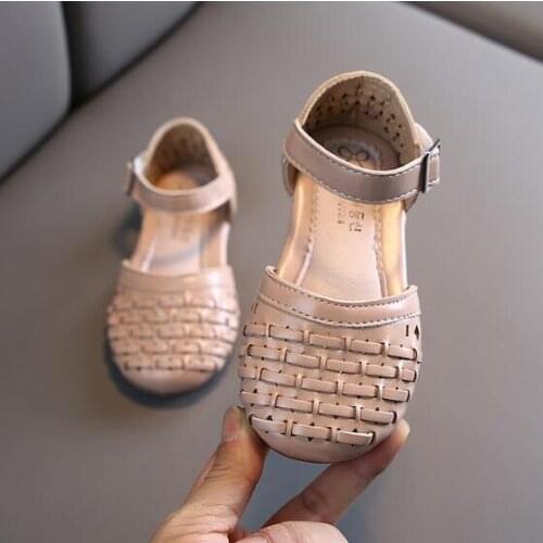 New childrens shoes spring summer 2021 girls woven sandals hollow non-slip and breathable casual shoes 1-3 -15 years old