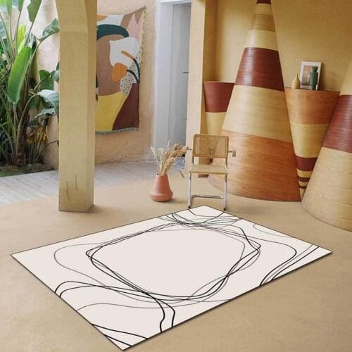 Modern Minimalist Area Rugs for Living Room Bedroom Art Abstract Lines Carpet Bathroom Toilet Soft Absorbent Anti Slip Floor Mat