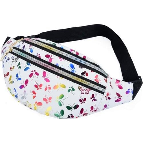 2020 Printed Waist Bag Women Fanny Pack Colorful Girls Bum Bag Travel Kids Cartoon Belt`s Bag Festival Mobile Phone Pouch Purse