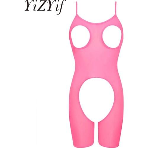 Womens lingerie bodysuit Open Cups Crotchless Teddy Bodysuit Bodystocking One-piece Mesh See-through Sheer Sexy Lingerie women