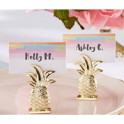 Gold Pineapple Place Card Holder Tropical Wedding Favors Place Card Clip Even Party Table Decor SN315