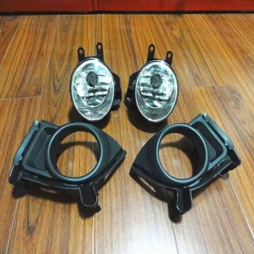 1 Set/4pcs Front Fog Lights Lamps+Black Grille Cover Kits for TOYOTA HIGHLANDER/KLUGER 2014-2015