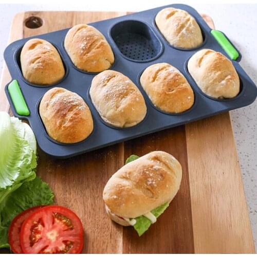 1Pc 8 Grids Oval Shaped Cake Mold Baking Pans, Non-stick Bread Bakeware Pan Moulds Kitchen Tools, Wedding Cake Decoration Molds