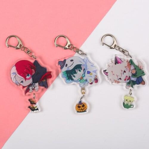 1 Pcs New Anime My Hero Academia Keychains Todoroki Shoto Midoriya Izuku Bakugou Katsuki Cosplay Acrylic Pendant Keychains Toys