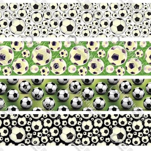 16-75MM Football Pattern Printed Grosgrain&Sati&Foe&Lanyard DIY Handmade Materials Christmas Wedding Gift Wrap Tape 50yards