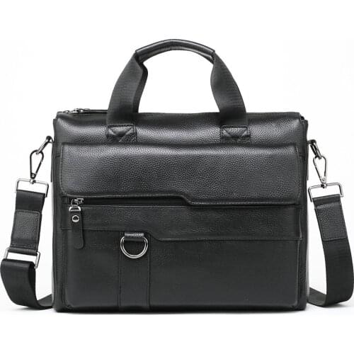 2020 New Business Mens Briefcase Genuine Leather Shoulder Messenger Bag 14&15.6 inch Laptop Bags Document Bag Handbag Men Bag
