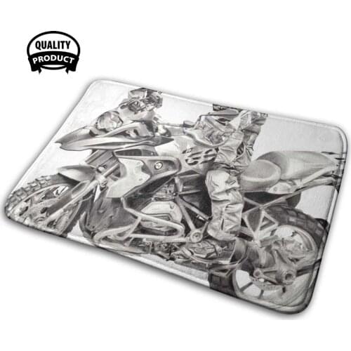 Bmw R1200Gs - Hand Drawn 3D Household Goods Mat Rug Carpet Cushion Motorcycle Wheels R1 Sport Bike Wheelie Race Racing R6