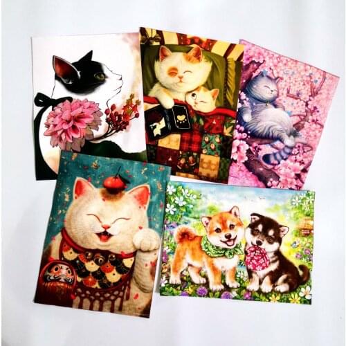 Hand Bag Home Decora Handmade Sewing Positioning Cloth Cotton Fabric Warp Beautiful Cat and Dog Design Printed Fabric Diy Fabric