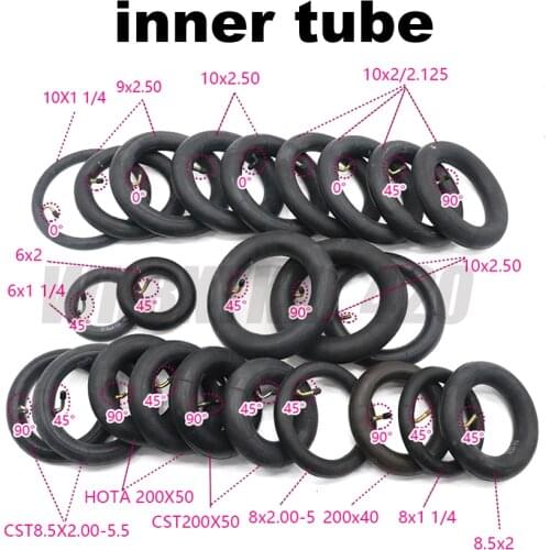 10 inch Inner Tube multi-angle Tire 9x2.5 8.5x2.0 200x50 10 x2 10 x 2.5 10 x 2.125 6 x 1 1/4 for Electric Motorcycle Scooter