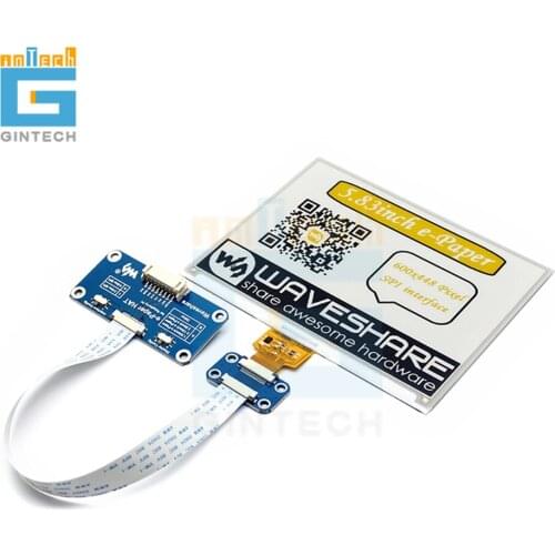 600x448, 5.83inch E-Ink display HAT for Raspberry Pi, yellow/black/white three-color, SPI interface 5.83inch e-Paper HAT (C)