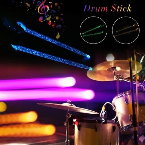 Acrylic Drumstick Bright LED Light Up Drumsticks Percussion Instrument Accessories Luminous For Drum Stick
