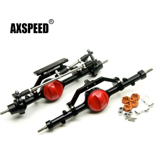 AXSPEED Complete Aluminum Alloy Front & Rear Axles for Axial SCX10 RC4WD D90 D110 1/10 RC Crawler Car Upgrade Parts Accessories