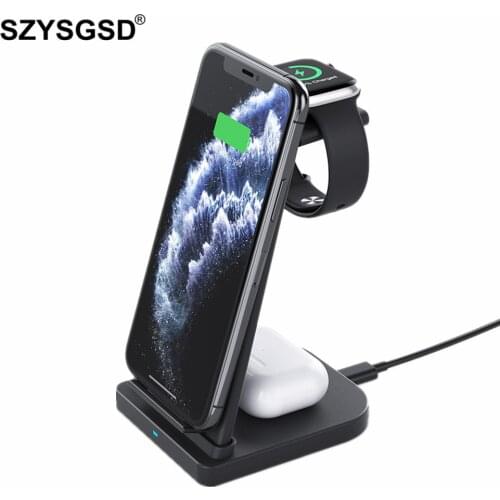 3in1 Qi wireless Fast Charger Dock For Apple iPhone 12 XS Max XR for Apple Watch 2 3 4 5 For AirPods Pro 15W Fast Charger