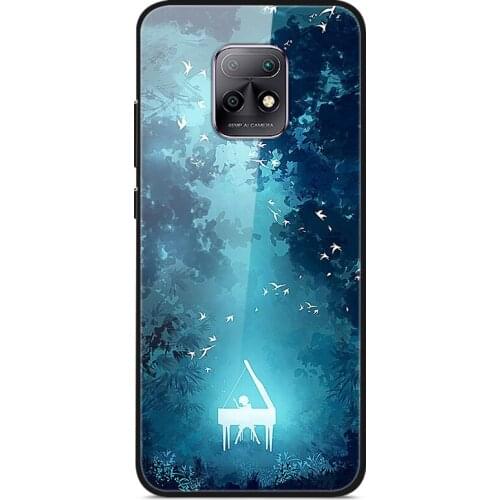 For Xiaomi Redmi 10X Phone Case Tempered Glass Case Back Phone Cover Series 2