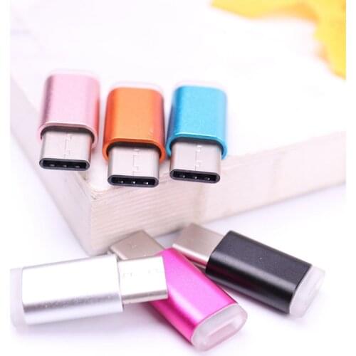 Aluminum alloy Colorful USB Type C Male Connector to Micro USB Female Converter USB-C Type-C Adapter for huawei xiaomi letv