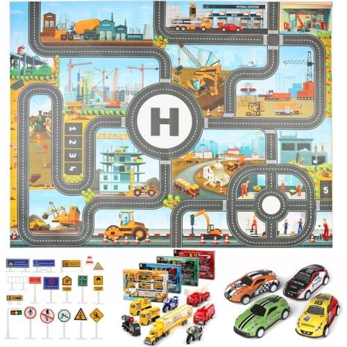 Kids Play Games Mat Boys and Girls Traffic Toy Children‘s Traffic Map Cartoons Pad Boy Bauble Road Carpet for Kid Plaything