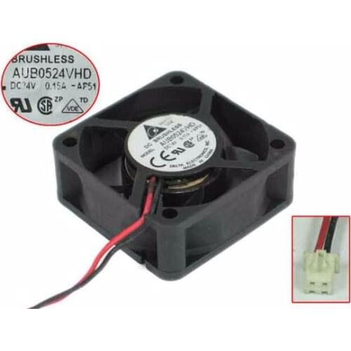 Delta Electronics AUB0524VHD AP51 DC 24V 0.15A 50x50x20mm 2-wire Server Cooling Fan