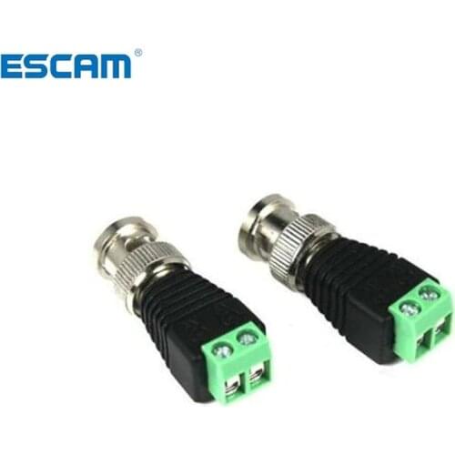 ESCAM Mini Coax CAT5 To Camera CCTV BNC Video Balun Connector Adapter POE cctv tester for CCTV Camera Surveillance Accessories
