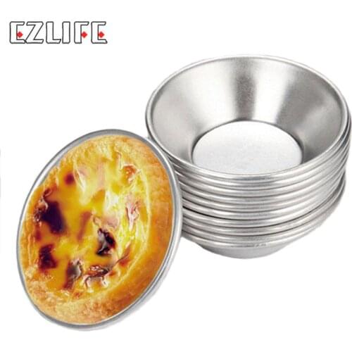 Egg Tart Tray Mold Nonstick Aluminum Alloy Egg Tart Cup Flower Shape Muffin Pans Baking Reusable Mold and Cupcake Tartlets Z5V0